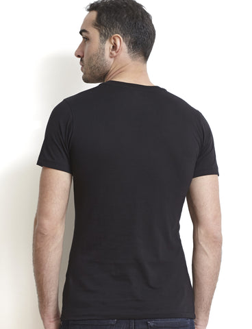 Black Pima Unisex Deep V-Neck Tee