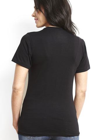 Black Pima Unisex Deep V-Neck Tee