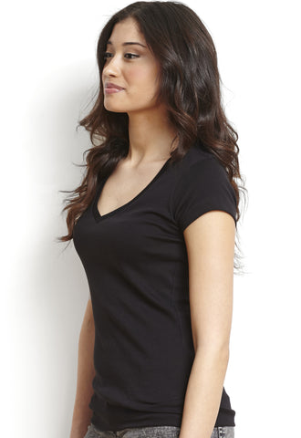 Black Pima Women's Classic V-Neck Tee