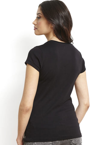 Black Pima Women's Classic V-Neck Tee