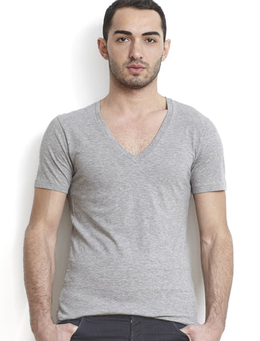 Black Pima Unisex Deep V-Neck Tee
