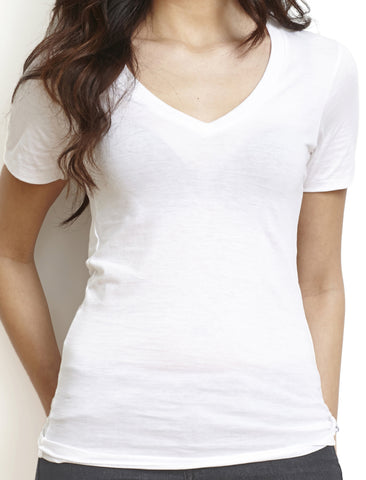 Black Pima Unisex Deep V-Neck Tee